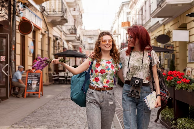 Young adults admiring the art and architecture of Florence's museums
